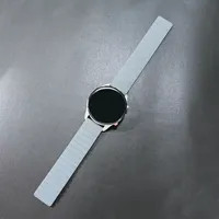 Correa de Reloj Magnética de Silicona Flexible Premium Naranja/Gris de 22mm, Repuesto para Brazalete Lanjo B9722
