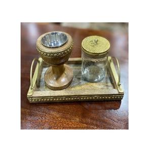 Taille et forme personnalisées Brûleur à Oud Mabkhar Design fantaisie Brûleur à Mabkhar en bois avec boîte et plateau en acrylique en vrac - Product Image 1