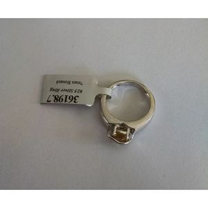 Anillo de Citrino Natural para Mujer Shah Gems, Plata de Ley 925, Patrón Geométrico, Material Principal Platino, Rodio, para Uso Diario - Product Image 2