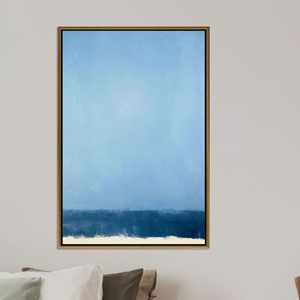 Minimalist Blue Ocean <b>Canvas</b> Art: Abstract Seascape Print,GOLD <b>FRAMED</b> <b>CANVAS</b> - Product Image 1