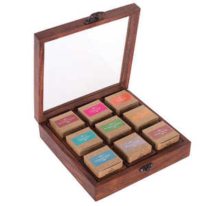 Dernière conception en gros d'usine de conception multiple et en forme de neuf tasses conception boîte épicée en bois meilleure vente en gros fabricant - Product Image 1