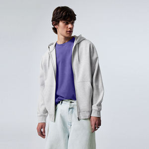 Sudaderas con capucha ligeras de alta calidad con cremallera para hombres, ropa de calle con hombros caídos, chaqueta deportiva de lana de algodón 100%, precio barato - Product Image 1