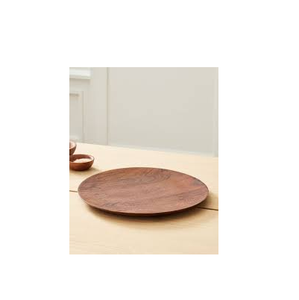 Plateau de présentation moderne en bois naturel écologique Plateau rond pour dessert de mariage Salade de fruits - Product Image 2