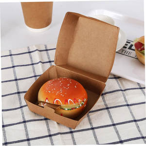 Contenedor de papel Kraft versátil para ensaladas y alimentos, diseño en caja ventajoso UV para bollos, Mini magdalenas, hamburguesas y sándwiches - Product Image 3
