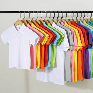 Venta caliente Unisex manga corta Polo camiseta gráficos bordados logotipo personalizado Opción de talla grande hombres niños camiseta para hombres - Product Image 1