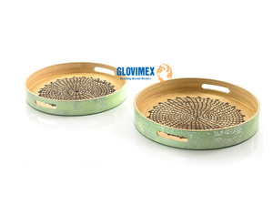 Bandejas para velas de frutas de ratán de bambú, bandejas de almacenamiento para servir, Mimbre duradero, respetuoso con el medio ambiente para decoración de restaurante - Product Image 2