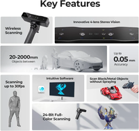 Escáner 3D Creality Otter Lite con Precisión de 30 fps y Resolución de 0.05 mm, Wi-Fi Integrado, Interfaz USB, Producto en Stock