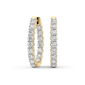 Pendientes de Aro con Diamantes Cultivados en Laboratorio, Pulidos y Redondos, 1 Ct Tw, Color F-G, Claridad VS, Oro Sólido de 14K, Ideales para el Trabajo y la Noche - Product Image 2