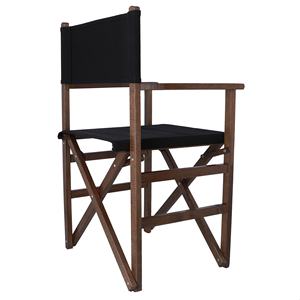 Chaise de directeur WELL HOME, structure en noyer avec toile noire, 51x46x86 cm, pour usage en jardin - Product Image 6