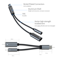 Adaptateur audio de type C vers 3,5 mm de haute qualité, câble jack audio USB C 3,5 mm pour téléphone, ordinateur portable, PC