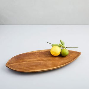 Assiette et plateau de fruits en forme de feuille de bois de bambou faits à la main de qualité supérieure vaisselle pour la maison assiette et plateau de service alimentaire - Product Image 1