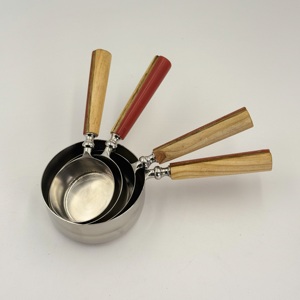 202 Stainless Steel Measuring Cups Creative <b>Resin</b> & Wood Handle for Measuring Coffee Tea Milk Powder Measuring - Product Image 4
