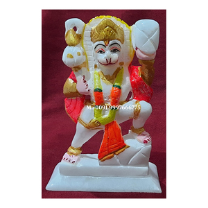 รูปปั้นพระฮันมูนหินอ่อนสีขาวสวยงาม พร้อมงานขัดเงาและตกแต่งอย่างประณีตด้วยมือ สำหรับตกแต่งบ้านและสำนักงาน - Product Image 1