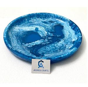 Assiettes à salade en résine époxy marbrée de conception européenne, couleur orange vif, pour la cuisine, les fêtes d'Halloween et les plateaux de service - Product Image 5