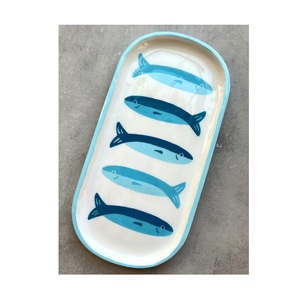 Premium handmade ceramic tray for serving food breakfast snacks fruit dessert dining kitchen bathroom vanity organizer - Product Image 6