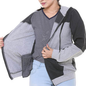 Sudadera con cremallera ligera con tela lisa y ajuste fácil Sudadera con capucha con cremallera transpirable de estilo moderno - Product Image 6