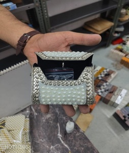 Bolso de mano pequeño metálico hecho a mano de alta calidad para mujer, bolsa de ganchillo ecológica para bodas nocturnas, bolso de playa - Product Image 1