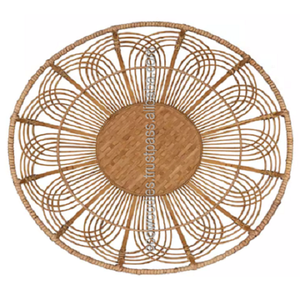 Panier de décoration murale en rotin de bambou naturel élégant Plateaux solides suspendus tissés à la main Boho Paniers muraux Décoration murale - Product Image 1
