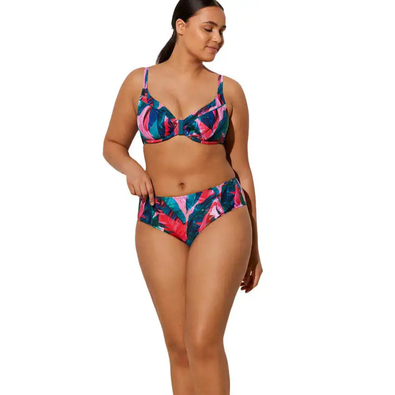 Finest Quality Bikini Bottom Panty Plus Size Swimwear Women Print Tropical Designed in Spain Wholesale