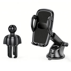 Soporte para Teléfono de Coche con Clip para Rejilla de Ventilación y Ventosa, Flexible, Giratorio 360 Grados, Ajustable para Todos los Smartphones, para el Tablero - Product Image 1