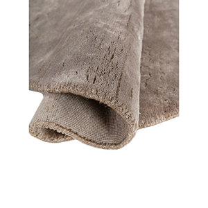 Tapis en laine et soie de bambou noué à la main Kavi's Beige Brown Hidden Esk-316(Fr)(Va) pour la maison, couleur unie, rectangulaire, pour couloir - Product Image 2