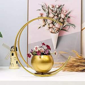 INDIAN HANDMADE Planter with Best Quality Gold Powder Coated Fineshed on Iron Planter and Stand with Best Best Price - Product Image 2