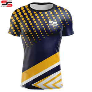 เสื้อรัดรูปสำหรับผู้ชายเสื้อใส่เล่นเซิร์ฟว่ายน้ำเล่นเซิร์ฟแขนสั้นแบบซับลิเมชันออกแบบได้ตามที่ต้องการ - Product Image 1