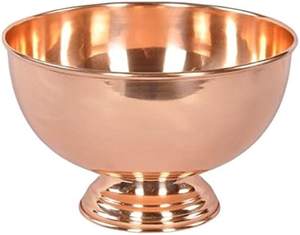 Bol de service martelé en cuivre ustensiles de cuisine décoratif fantaisie élégant indien traditionnel Simple bol de service martelé en cuivre uni - Product Image 2