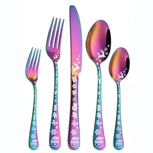 Cubiertos de Acero Inoxidable, Juego de Cubiertos con Mango de Madera, Ideal para Cocina, Mesa, Hotel, Uso Doméstico, 4 Cucharas, Tenedor, Cuchillo, Chapado en Oro - Product Image 5