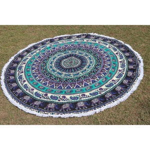 Tapisserie de plage style Boho, noir et blanc, avec lavage à la main, serviette ronde, pour l'été, style bohémien - Product Image 4