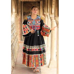 WS International Robe Afghani Kuchi pour femmes Super Qualité Couleur Solide Brodée Qualité Eid Manches Longues Mode Simple - Product Image 5