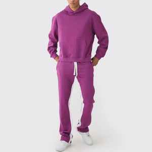 Survêtement Slim Fit en molleton de coton biologique pour hommes, ensemble de pantalons de sport et de sweat à capuche pour hommes, survêtements pour hommes - Product Image 1