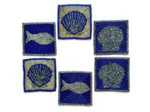 Fancy New Design Beaded Star 4 Set Posavasos de bordado de forma cuadrada con hermoso estilo hecho a mano y toque de moda - Product Image 3