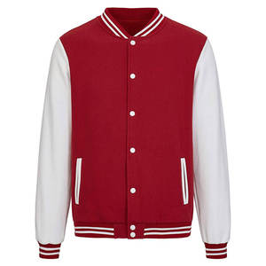 Vestes universitaires de baseball en laine unies de qualité personnalisée avec manches en cuir Vestes universitaires avec logo brodé en chenille - Product Image 2