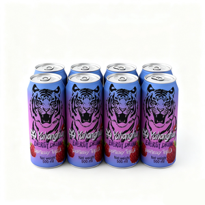 Commercio all'ingrosso della fabbrica di massa personalizzabile Logo Ginseng a basso contenuto di zucchero taurina frutta aromatizzata energia stimolando bevande in scatola di imballaggio - Product Image 1