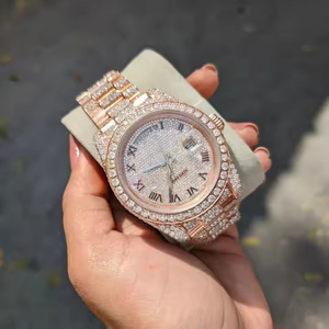 Montre en quartz avec diamant moissanite pour homme Obsidian Royale Premium, épaisseur du boîtier de 5 mm, affichage analogique, cristal saphir, édition limitée - Product Image 2