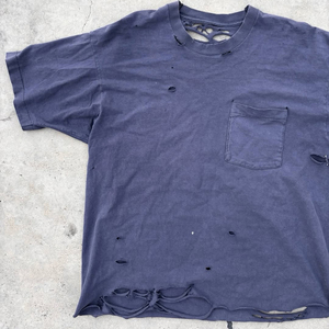 Camisetas de manga corta para hombre, estilo streetwear, diseño desgastado personalizado, cuello redondo, algodón, gran venta. - Product Image 2