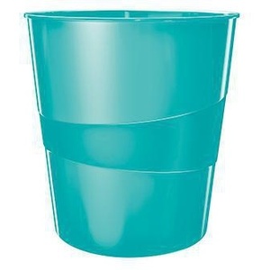 Leitz WOW Wastebasket 15L Ice Blue Polystyrene 29 X 32.4 cm - Product Image 1