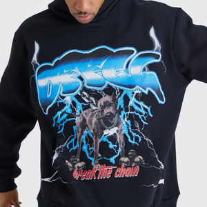 Sweats à capuche surdimensionnés en coton mélangé de haute qualité 2026, 100% coton, streetwear 3D, brodés pour sweats à capuche à impression gonflée pour hommes - Product Image 6