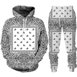 Conjunto Deportivo Vintage de Invierno con Capucha y Estampado Gráfico Multicolor para Hombre/Mujer, Sudadera con Capucha/Pantalones/Traje con Estampado por Sublimación, Ropa Urbana para Parejas de Estilo Hip Hop - Product Image 2