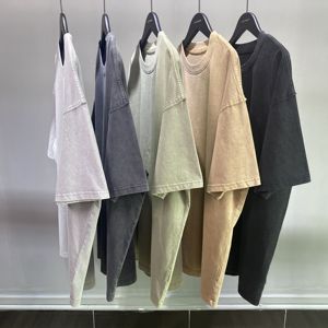 Alta calidad al por mayor Primavera Verano nuevo 100% algodón suelto Vintage camiseta personalizada hombres camiseta de gran tamaño logotipo personalizado - Product Image 5