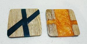 Sous-verre rond carré en résine époxy de style classique personnalisable de haute qualité au meilleur prix - Product Image 2