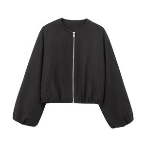 Veste bomber moto oversize pour femme Hirigin, veste en simili cuir, fourrure en cachemire, fermeture éclair, veste de motard pour le printemps - Product Image 4