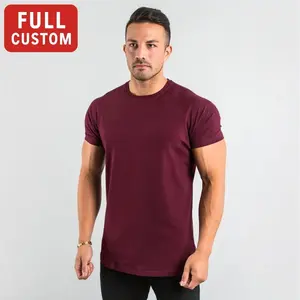 T-shirt athlétique d'entraînement pour hommes coupe ample coton de qualité supérieure tricoté col rond lourd manches courtes t-shirt basique polyester/coton - Product Image 1