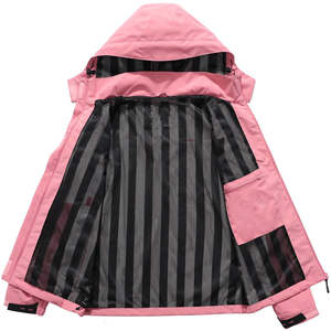 Chaquetas de aventura transpirables impermeables de carcasa blanda para mujer con logotipo personalizado, ropa ligera de invierno, a prueba de viento, con cierre de cremallera - Product Image 3