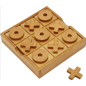 Regalo promocional Tic Tac Toe Juego de mesa de rompecabezas de madera a granel Juego de estrategia clásico para niños y adultos Juego de madera Tic Tac Toe - Product Image 2