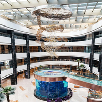 Lustre boule de poisson luxe personnalisé hauts plafonds éclairage décoratif d'intérieur hôtels villas centre commercial plafonnier suspendu