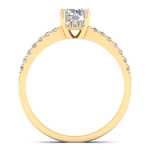 Reyes IGI ได้รับการรับรองทรงกลมตัด0.85กะรัตแหวนหมั้นเพชรสำหรับปลูกที่มี HPHT CVD 14K เครื่องประดับงานแต่งงานสีเหลืองทอง - Product Image 4