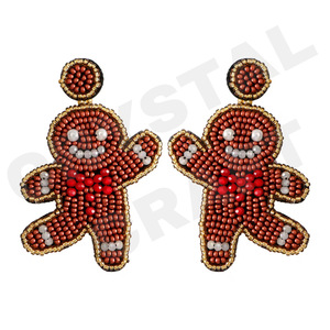 Boucles d'oreilles femme vintage fleur blanche perlée patriotique orange et bleu pour les mariages ou les jours commémoratifs - Product Image 3