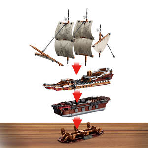 2284 pièces bateau <span class=keywords><strong>à</strong></span> voile en plastique modèle Kit Construction voilier bateau enfants jouet Mayflower historique navire bloc de construction ensemble - Product Image 3